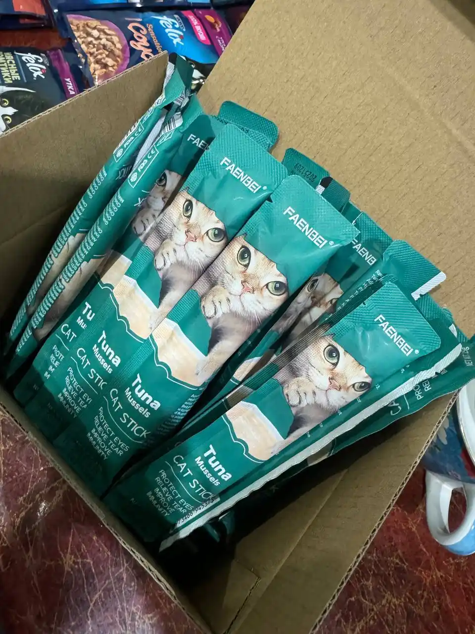Shirinlik mushuklar uchun Pet Snacks, 60 dona korobkada