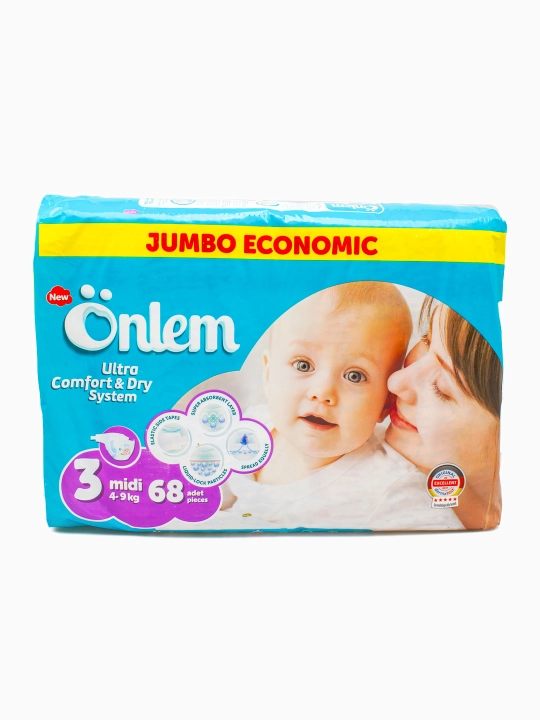 Bolalar tagligi pampers "Onlem Jumbo Economic", 3-o'lcham, 68 dona