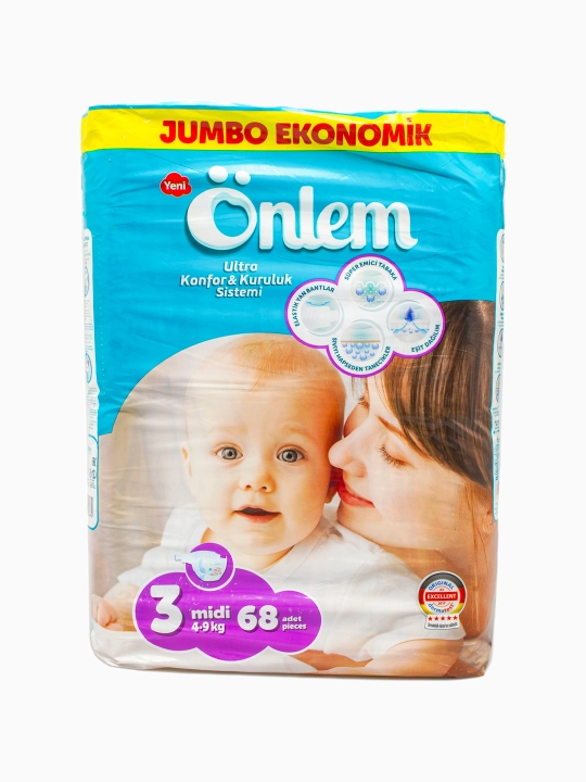 Bolalar tagligi pampers "Onlem Jumbo Economic", 3-o'lcham, 68 dona