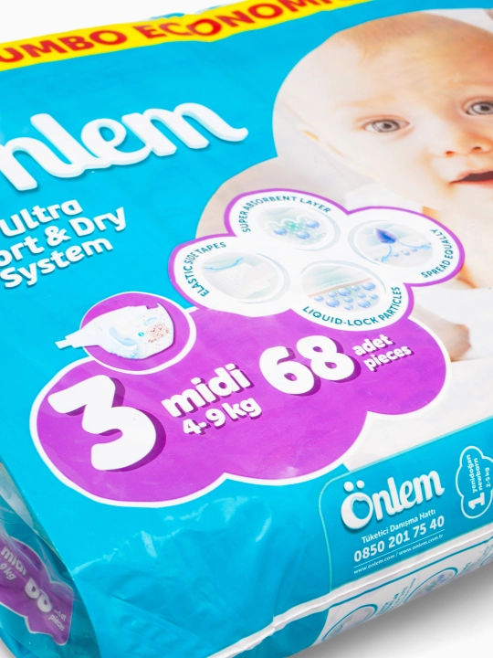 Bolalar tagligi pampers "Onlem Jumbo Economic", 3-o'lcham, 68 dona
