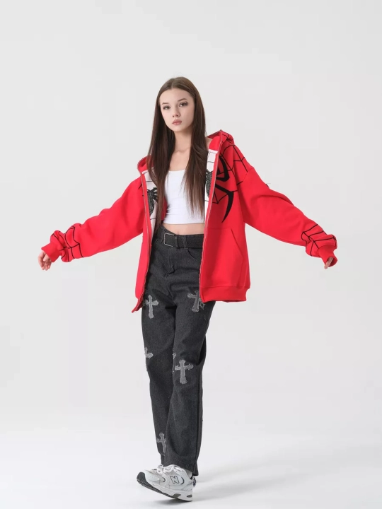 Xudi zip Unisex, o‘rgimchak odam, paxtadan, katta, unisex, marvel, XB, unisex