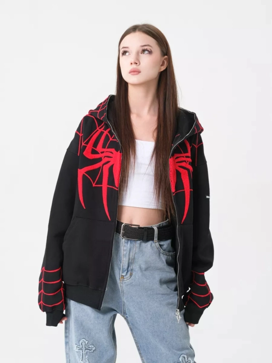 Xudi zip Unisex, o‘rgimchak odam, paxtadan, katta, unisex, marvel, XB, unisex