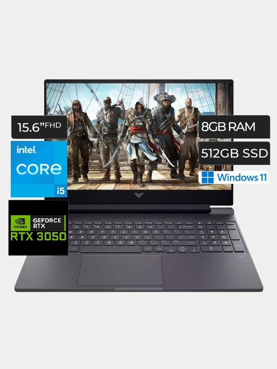 Ноутбук HP VICTUS Intel Core I5-13420H 8ГБ SSD 512ГБ, RTX3050 6ГБ DDR6 15.6" FHD IPS 144Hz - 