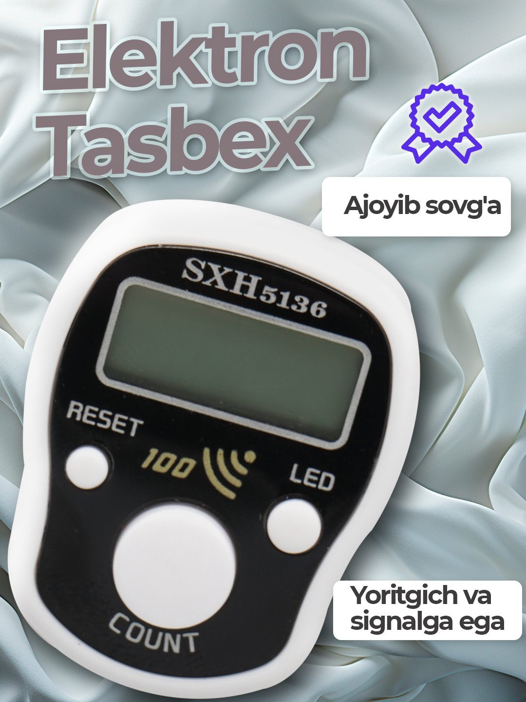 Elektron tasbex SXH5136 zikr va istig'for uchun, signal va yoritgichga ...