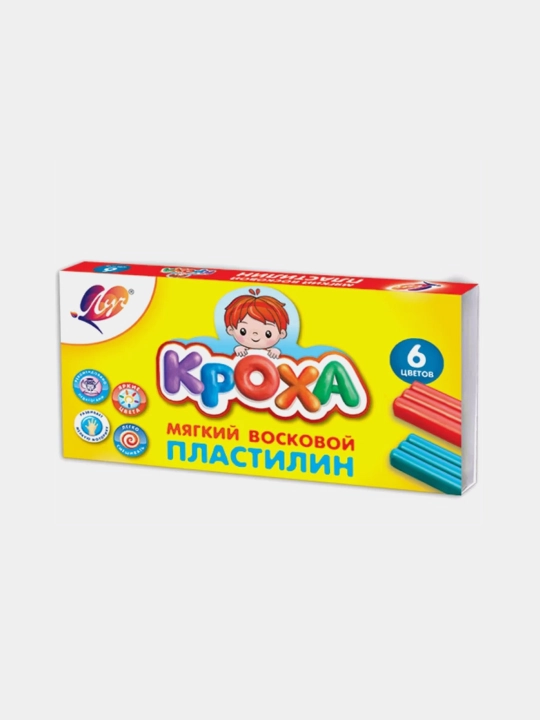 Пластилин мягкий, "Кроха", 6 цветов