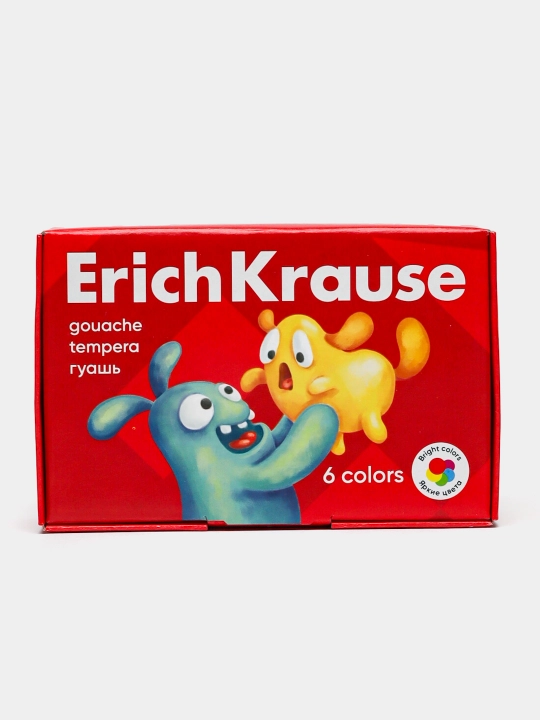 Гуашь ErichKrause Jolly Friends, 6 цветов, по 20 мл 61413 - 