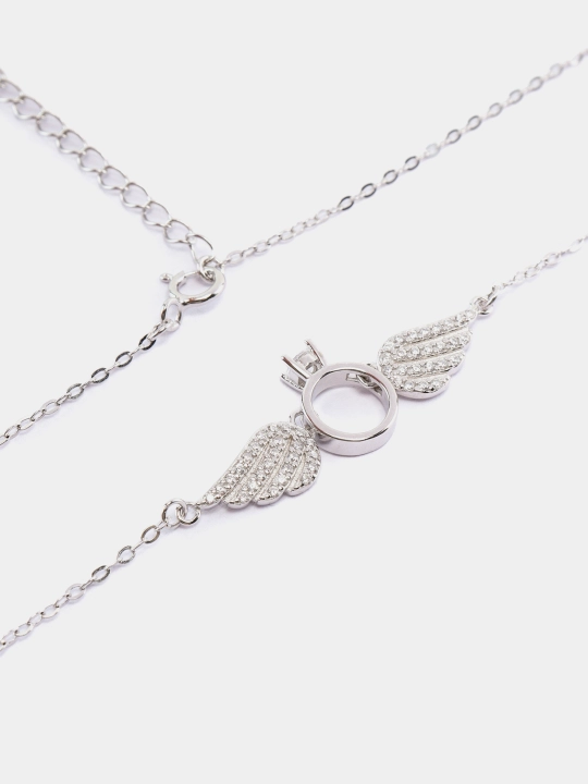 Ayollar Uchun Osmon qanotlari zanjiri Sterling 925-proba Kumush "ALIXANDRA" brendi Koreya