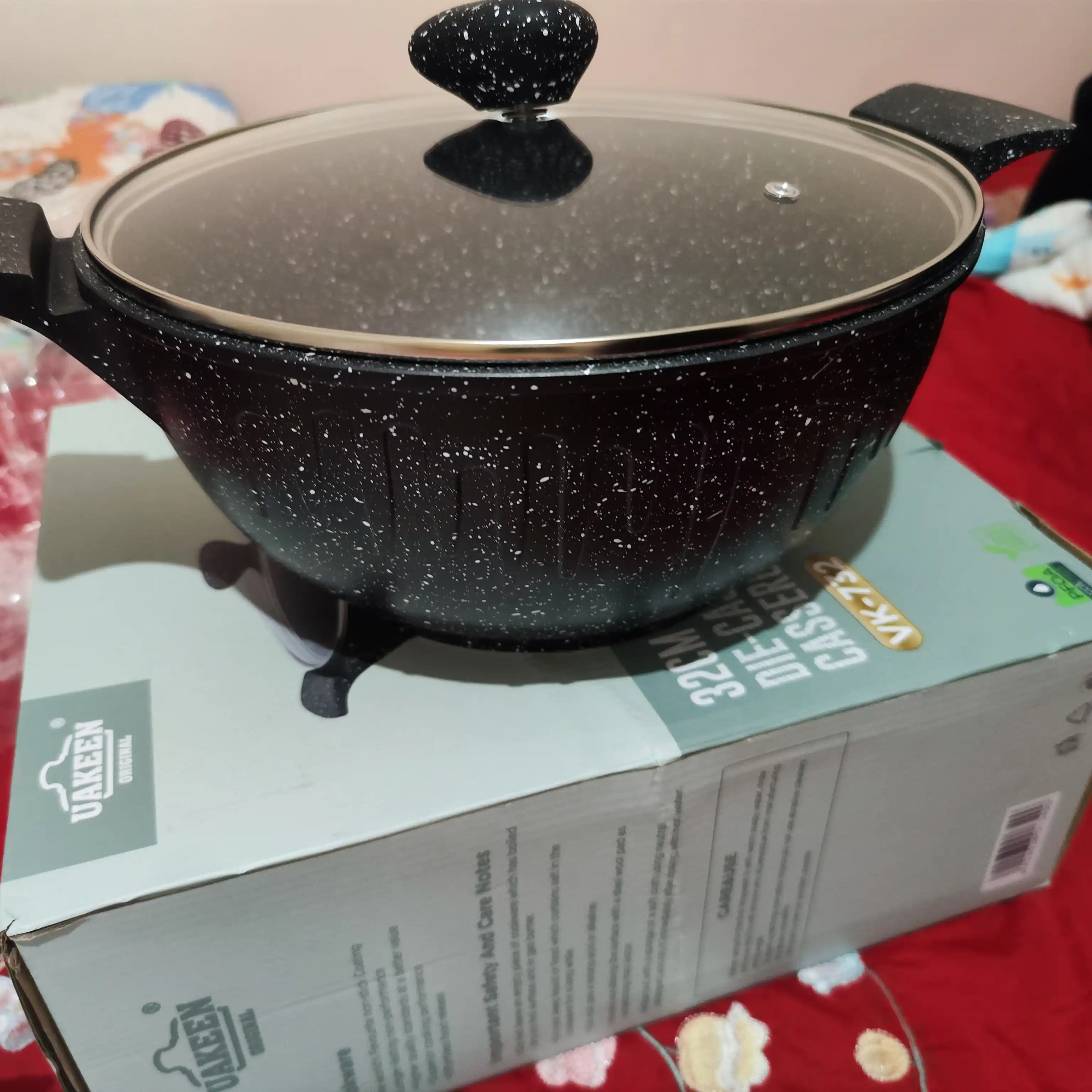 Казан антипригарный с крышкой UAKEEN Casserole, 26/28/30/32/34 см