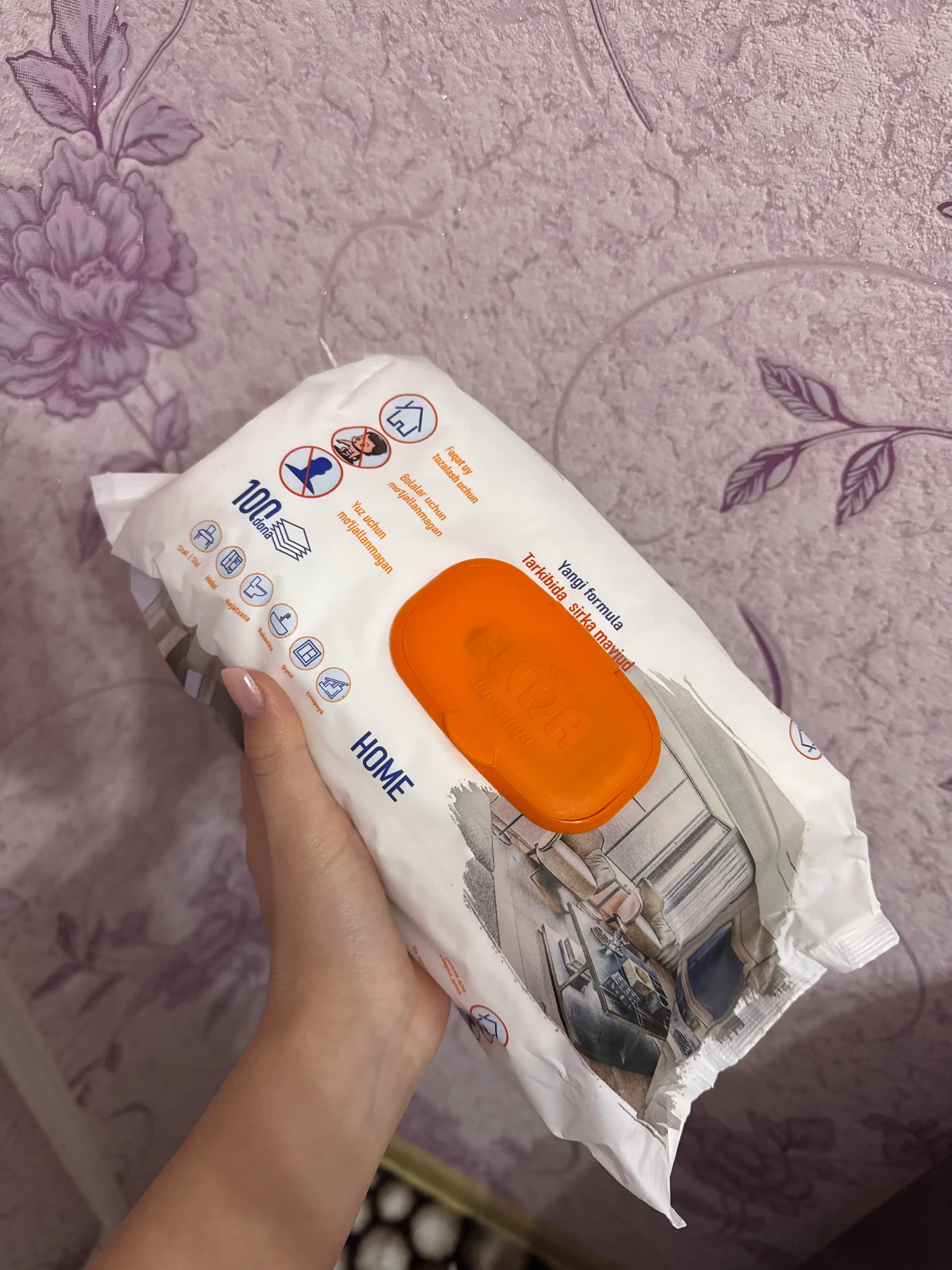Nam salfetkalar Elma, Sirka, 100 dona