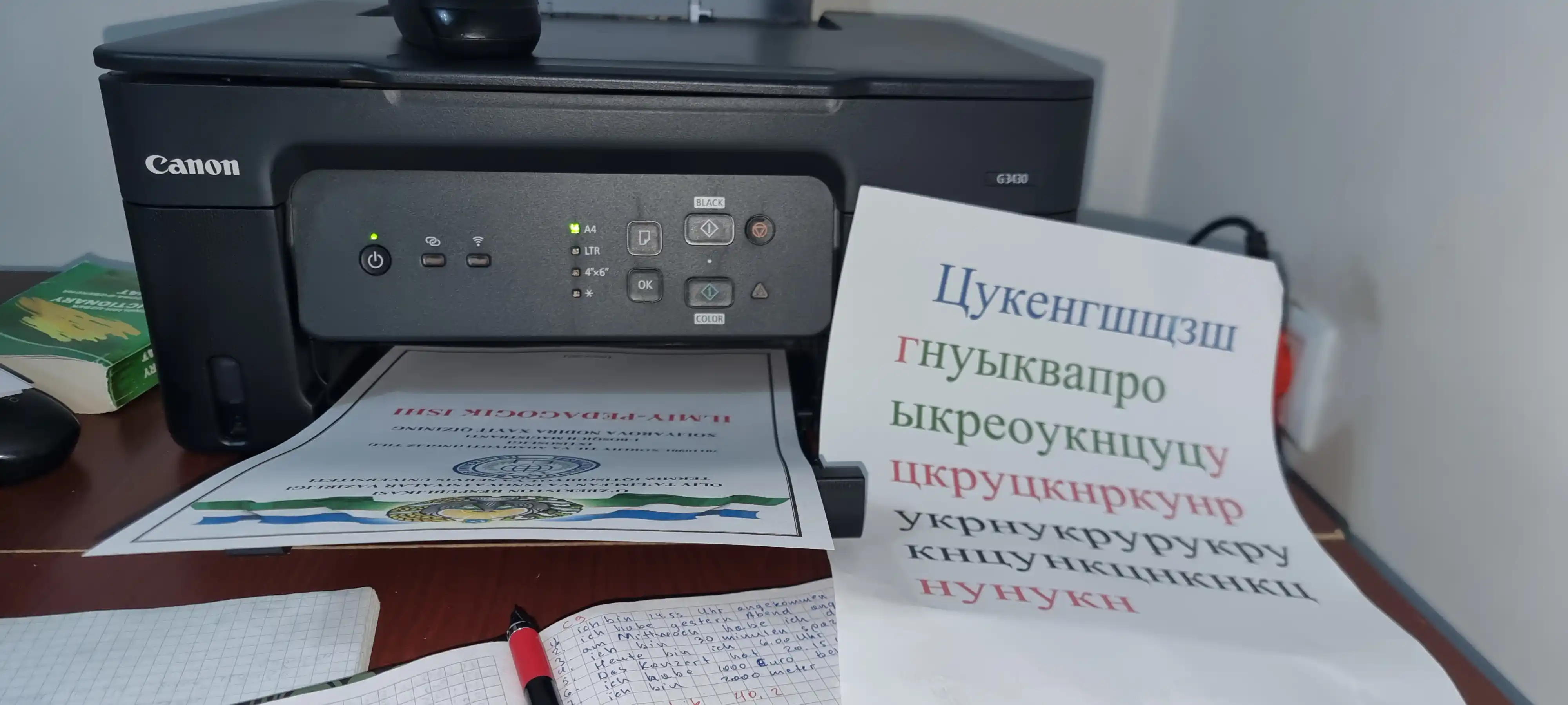 Rangli printer Canon PIXMA G3430 3 tasi 1 da, Wi-Fi, skaner va chop etish, MFP