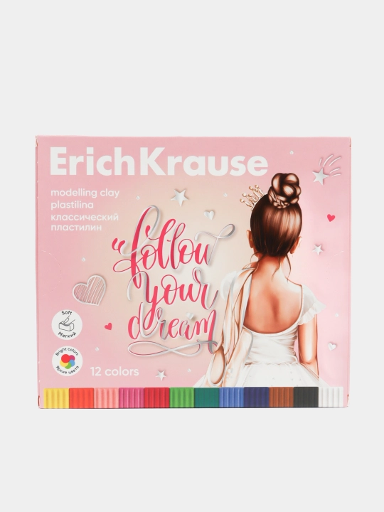 Klassik plastilin ErichKrause Pointes, 12 rang stek bilan, 180 g, 61776 - 