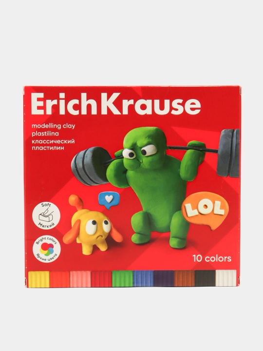 Klassik plastilin ErichKrause Jolly Friends 10 ta rang stek bilan, 180 g, 61346 - 