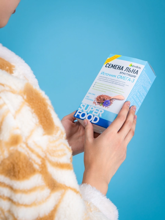 Zig‘ir urug‘i "qarsildoq" 300 g, manba Omega 3