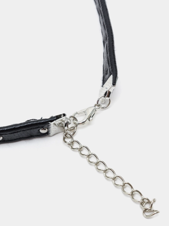 Bo'yin uchun choker, xoch bilan, ayollar uchun, charm