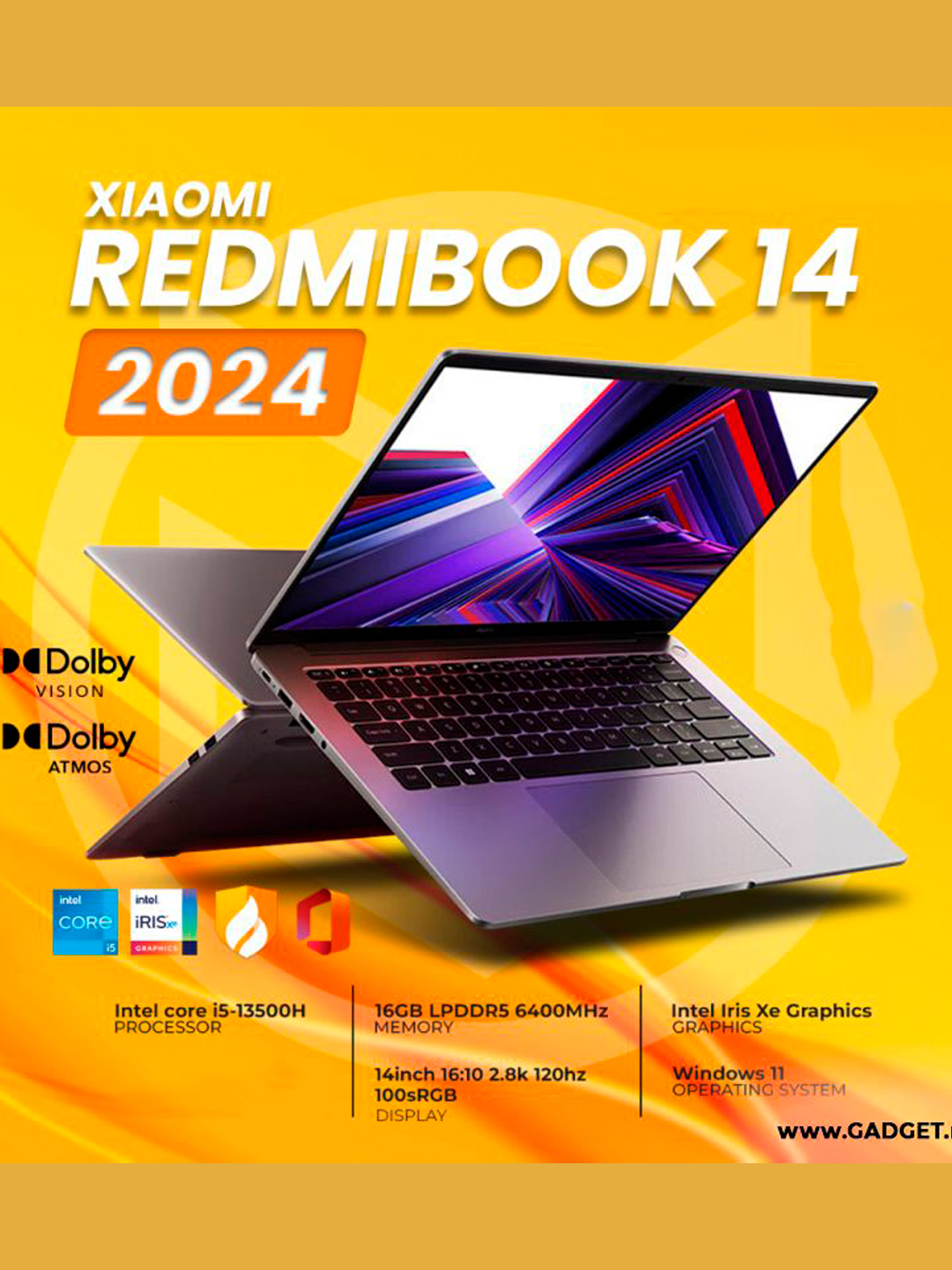 Ноутбук RedmiBook 14" 2024, Core i5-13500H, 2.8K, 120Hz, 16GB, 1TB ...