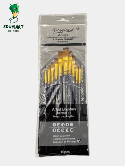 Кисточки масляные для рисования профессиональные, 10 шт Giorgione — EDUMART-G200F