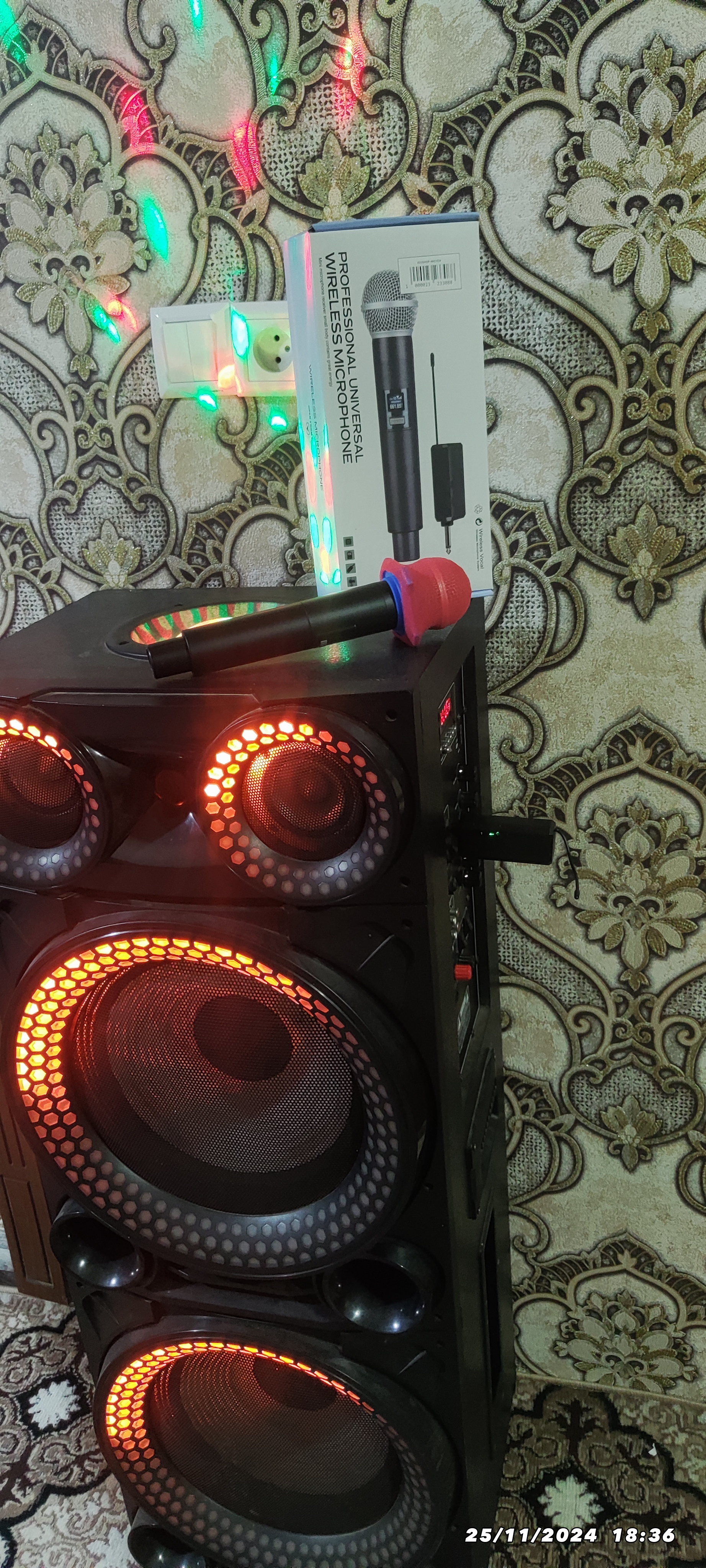 Professional universal simsiz mikrofon karaoke va boshqa kalonkalar uchun +adapter