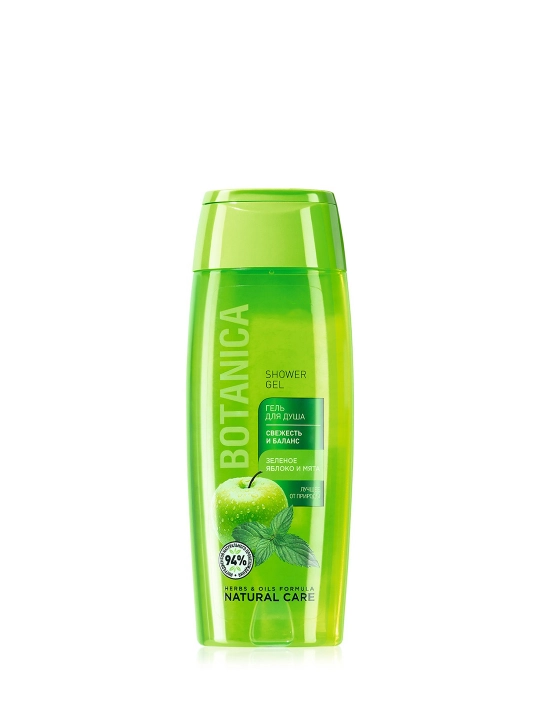Yashil olma va yalpiz Botanica qo'shilgan "Tozlik va muvozanat" dush geli, 400 ml