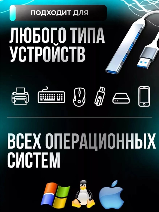 USB HUB 3.0 Type-C на 4 порта, хаб-концентратор, USB порт