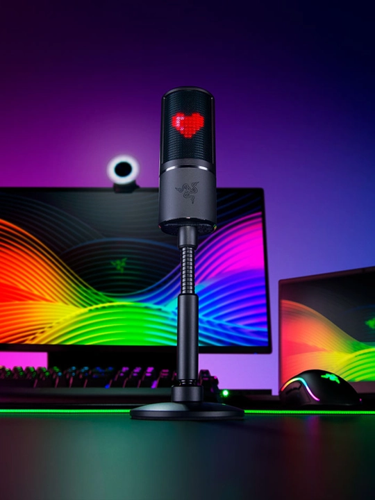 Игровой микрофон Razer Seiren Emote, для стримов, подкастов, Led-дисплей