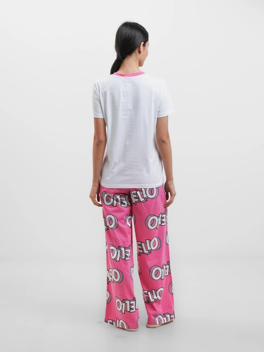 Qizlar va qizaloqlar uchun pijama, keng shim va futbolka