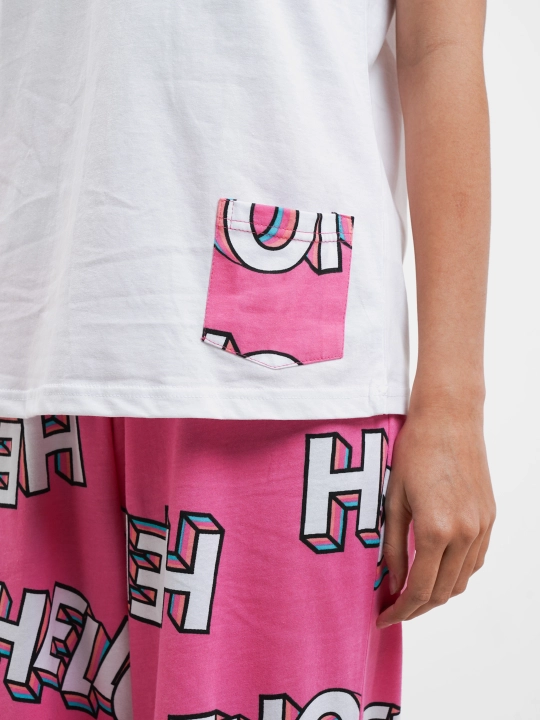 Qizlar va qizaloqlar uchun pijama, keng shim va futbolka