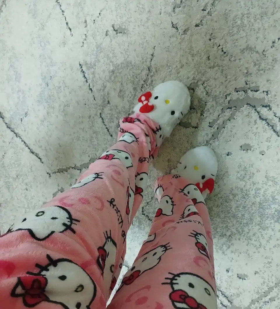 Тапочки Hello Kitty, kawaii, плюшевые, для дома