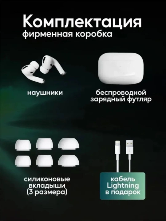 Simsiz Pods Pro quloqchinlari, zaryadlovchi qutili, sensor boshqaruvli, Lux nusxasi