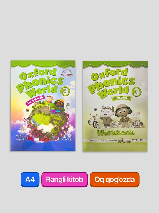 Oxford Phonics World 1, 2, 3, 4, 5, Classbook+Workbook, A4 format - 