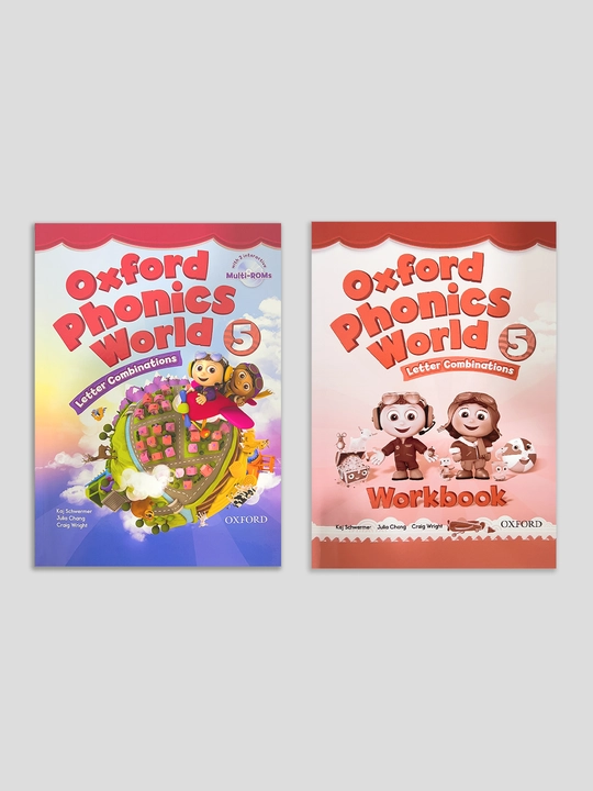 Oxford Phonics World 1, 2, 3, 4, 5, Classbook+Workbook, A4 format