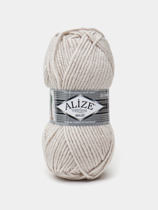 Нить для вязания Alize Superlana Maxi , 25% шерсть, 75% акрил 100 г, 100 м