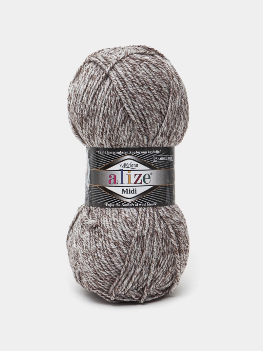 Нить для вязания Alize Superlana Midi, 25% шерсть, 75% акрил, 100 г, 170 м