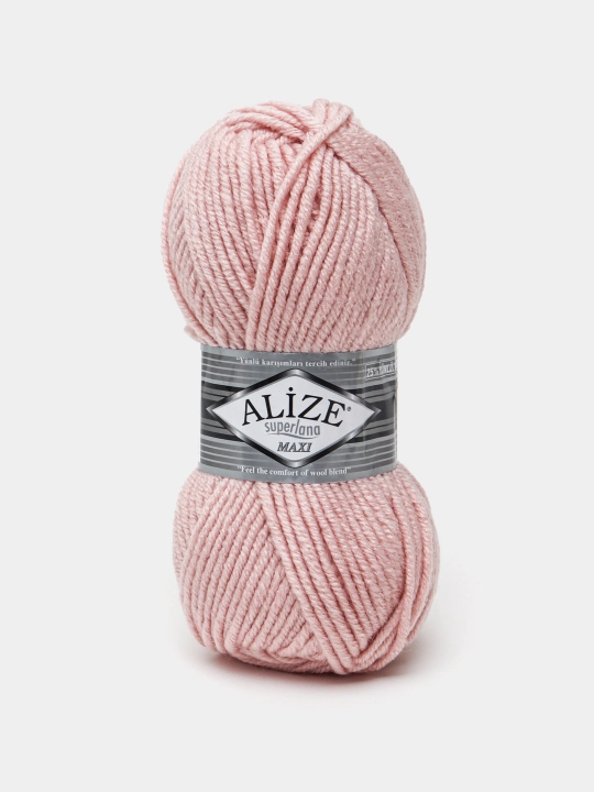 Нить для вязания Alize Superlana Maxi , 25% шерсть, 75% акрил 100 г, 100 м