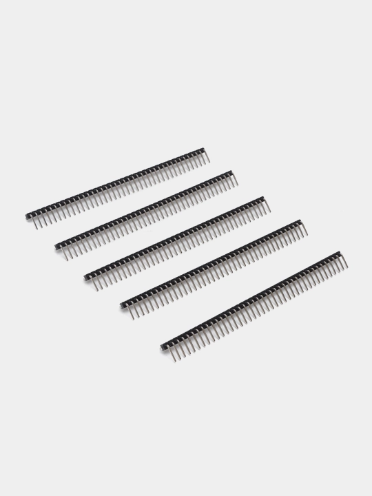 2.54 mm, bitta qatorli pinli ulagich, 90 daraja, 40 aloqalar, 5 dona - 