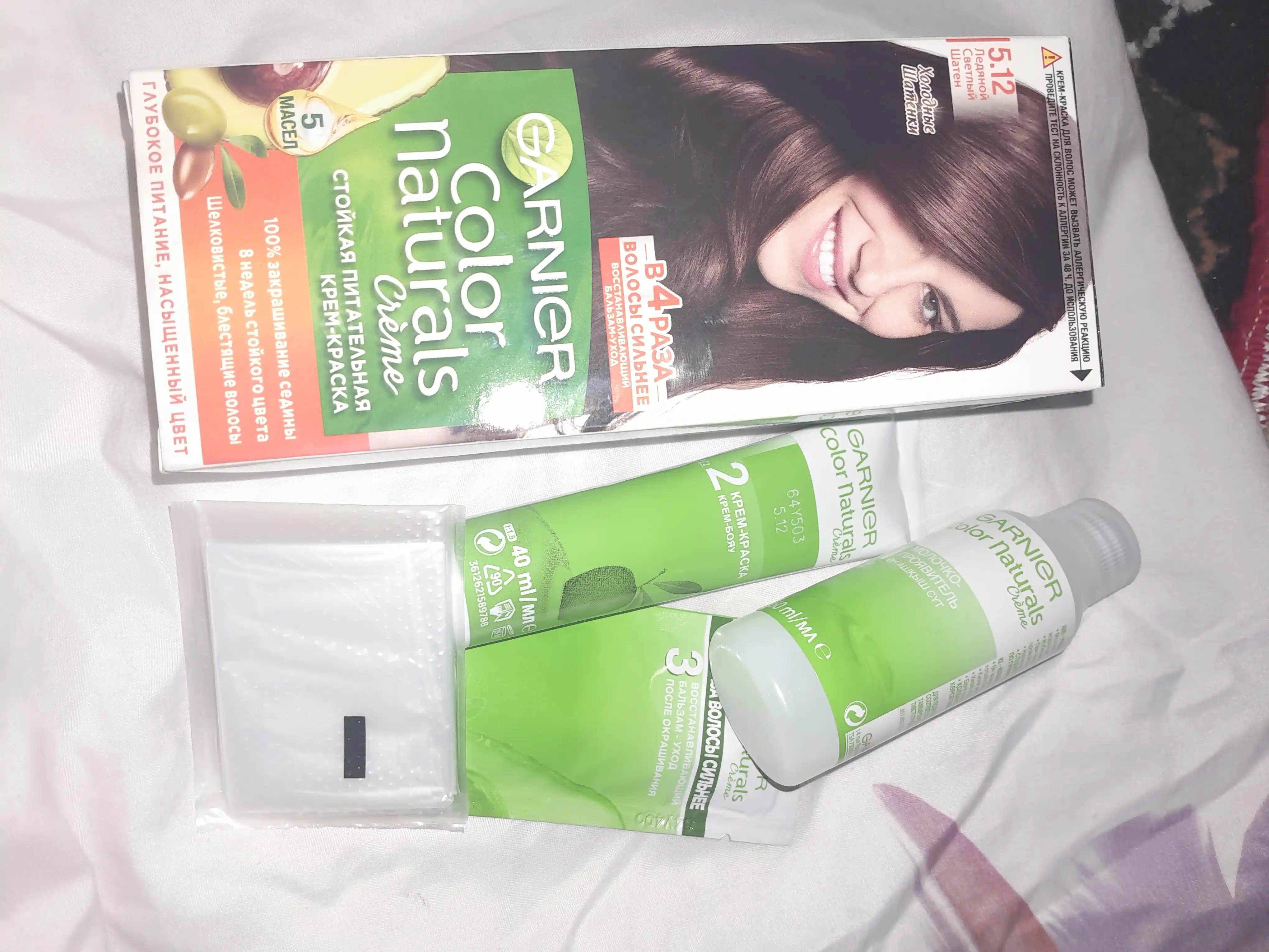 Soch uchun bo'yoq Garnier Color Naturals, ton 5.12 Muzli och shaten, 110 ml