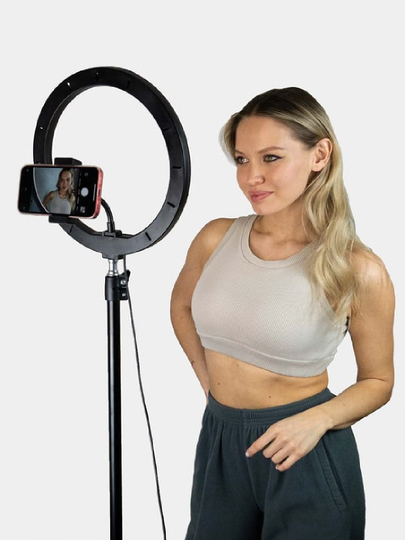 Селфи Лампа,диаметр LED 26см, 210см со штативом, RGB 9 различных холодных/теплых освещений