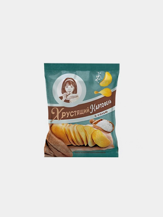 Чипсы ''Хрустящий картофель'' в ломтиках , соль, 160 г - 