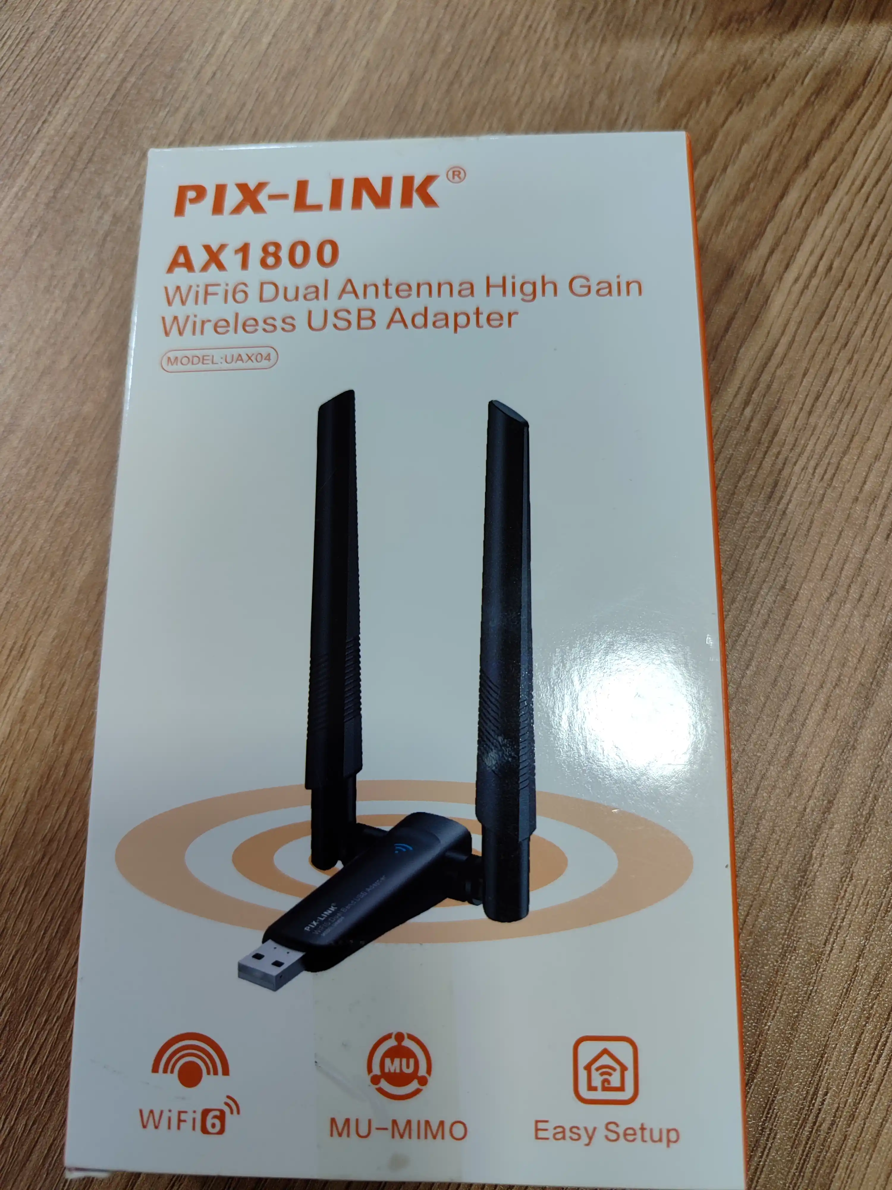 Wi-fi адаптер, PIX-Link ax1800 wifi 6 5GHz, 2.4GHz, USB 2.0, драйвер в комплекте