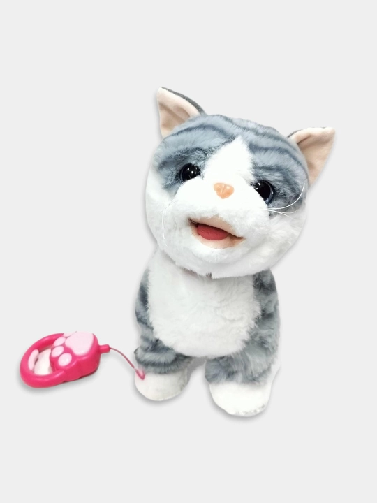 Котенок игрушка интерактивная, кошка робот, собачка робот, умный кот ходит, мяукает, лает 