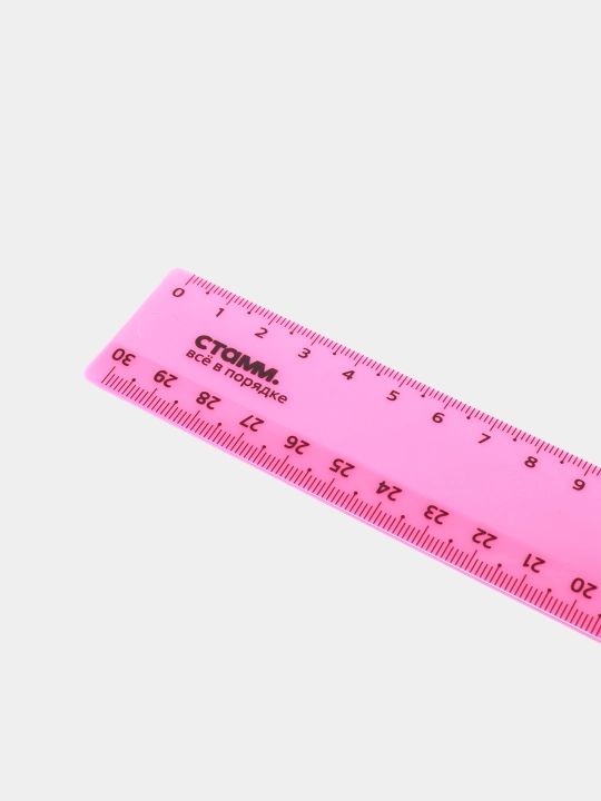 Ruler 30 sm STAMM, plastik, shaffof, neon ranglar, turli xil