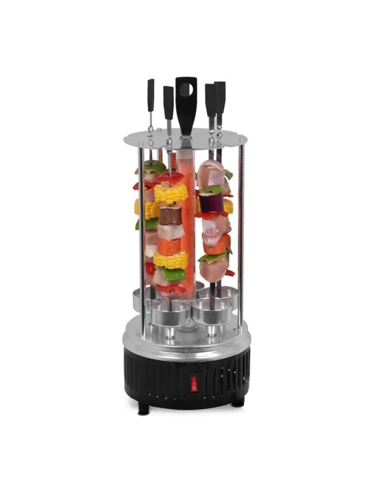 Elektr kabob pishirgich, barbekyu uchun BQ BBQ1000 elektr kabob pishirgichi, to‘plamda 5 ta six