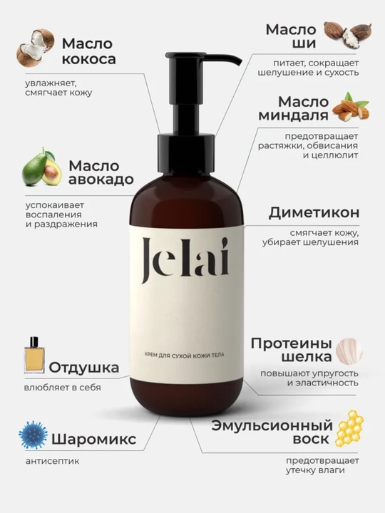 Увлажняющий парфюмированный крем для рук и тела Jelai