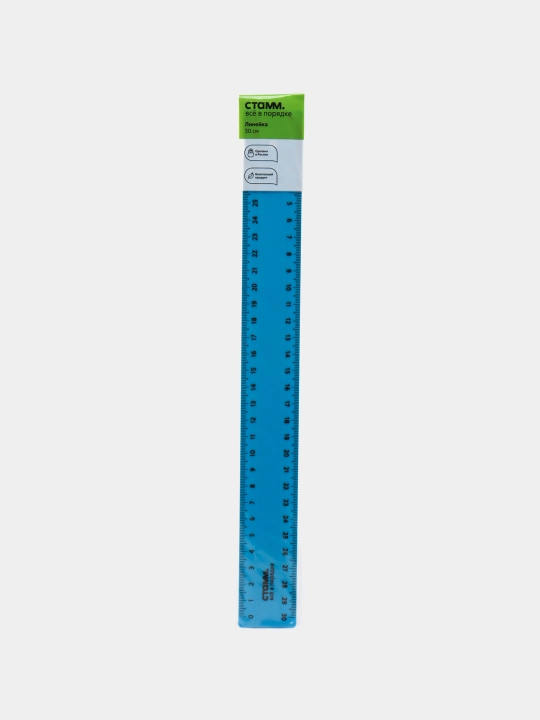 Ruler 30 sm STAMM, plastik, shaffof, neon ranglar, turli xil