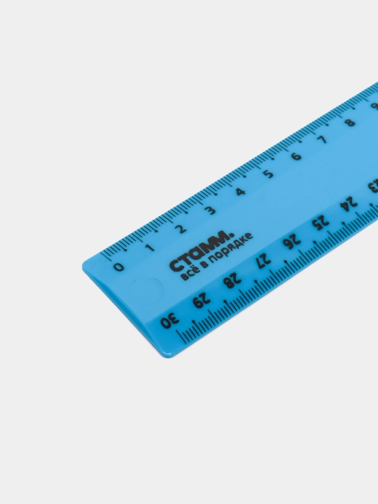 Ruler 30 sm STAMM, plastik, shaffof, neon ranglar, turli xil