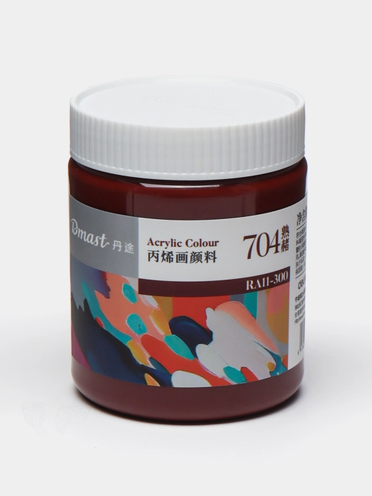 Bankadagi akril bo'yoq, 300 ml, 704 BURNT SIENNA, Dmast Deli RA11-300-704 q0000054478 - 