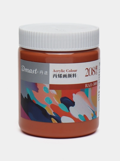 Краска акриловая в банке, 300 мл, 208 RED OCHRE, Dmast Deli RA11-300-208 q0000054477