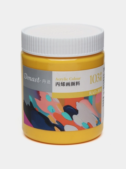 Краска акриловая в банке 300 мл, 103 MEDIUM YELLOW, Dmast Deli RA11-300-103 q0000054499