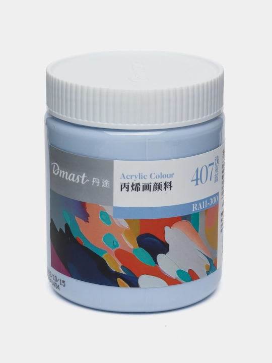 Bankadagi akril bo'yoq, 300 ml, 407 LIGHT GREY BLUE, Dmast Deli RA11-300-407 q0000054488 - 