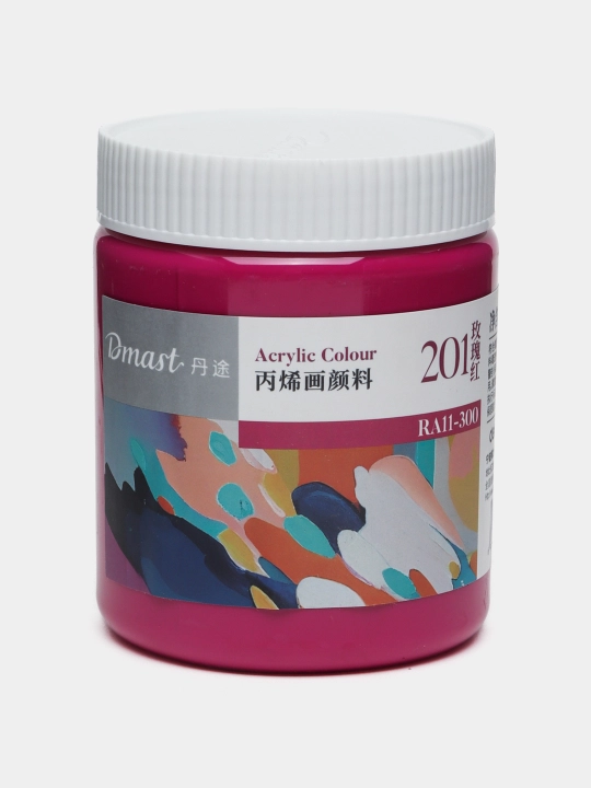 Bankadagi akril bo'yoq, 300 ml, 201 ROSE RED, Dmast Deli RA11-300-201 q0000054495 - 