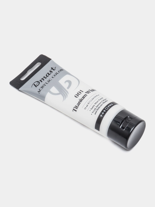 Краска акриловая в тубе, 75 мл, 001 TITANIUM WHITE, Dmast Deli EC330-TW q0000054424